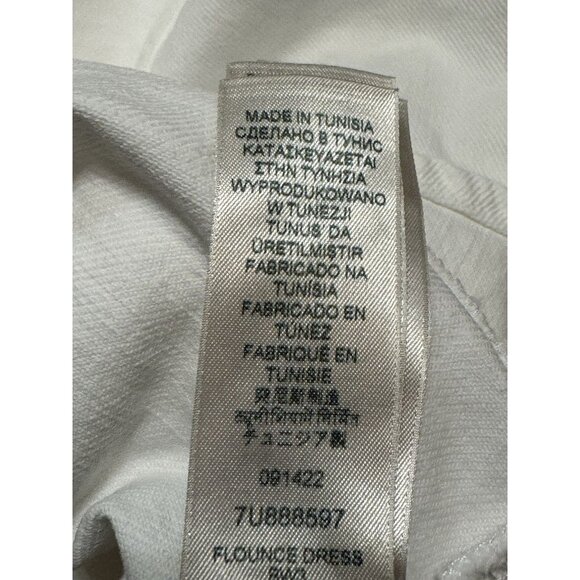 7 For All Mankind Sz XL Dress Denim Sleeveless Flounced Mini White New - Picture 11 of 11